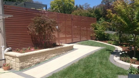 Brown aluminium fence & gate